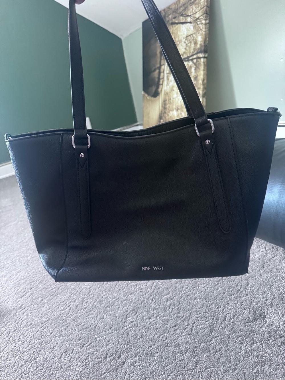 Nine West Black Pebbled Tote